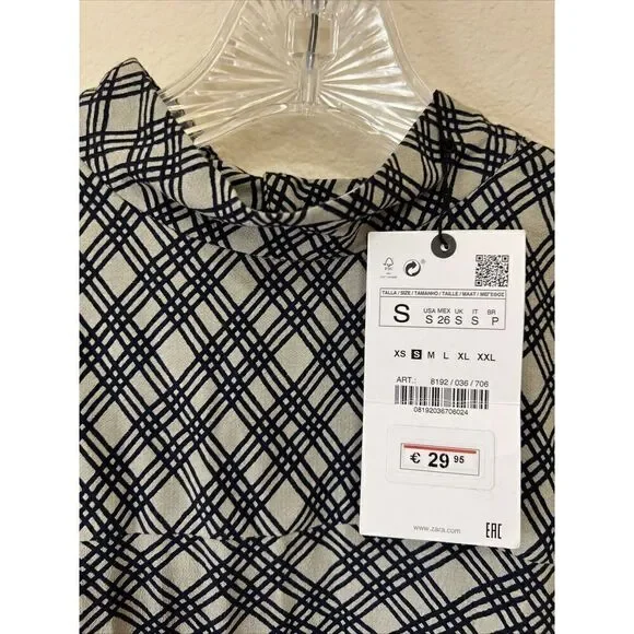 Zara Black And Tan Women’s Blouse Size Small NWT - Picture 3 of 6